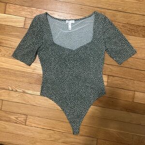 Leith Bodysuit in Green Floral